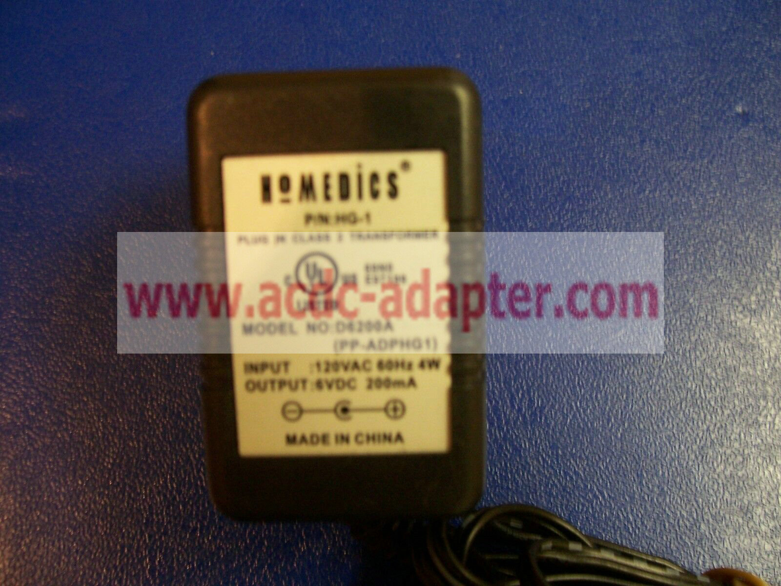 Homedics D6200A PP-ADPMG1 AC Power Adapter Class 2 Ac Power Adapter